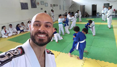 Guilherme Norberto dans un entraînement de Judo.